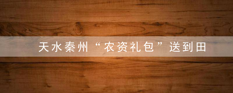 天水秦州“农资礼包”送到田间地头