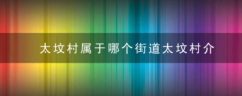 太坟村属于哪个街道太坟村介绍，太坟村属于哪个乡镇