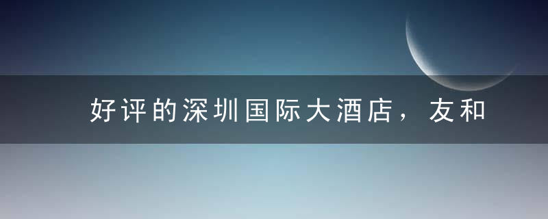 好评的深圳国际大酒店，友和国际大酒店