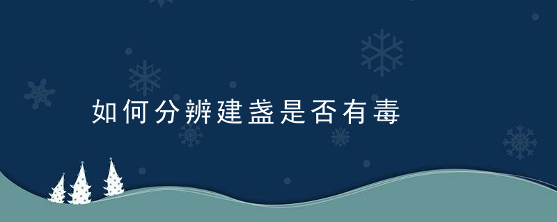 如何分辨建盏是否有毒