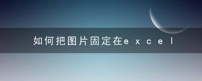 如何把图片固定在excel单元格里