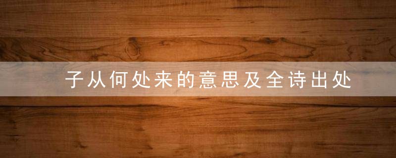 子从何处来的意思及全诗出处 子从何处来出自哪首诗