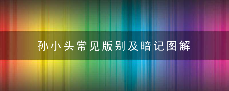 孙小头常见版别及暗记图解