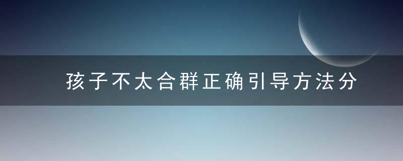 孩子不太合群正确引导方法分享 孩子不合群怎么办