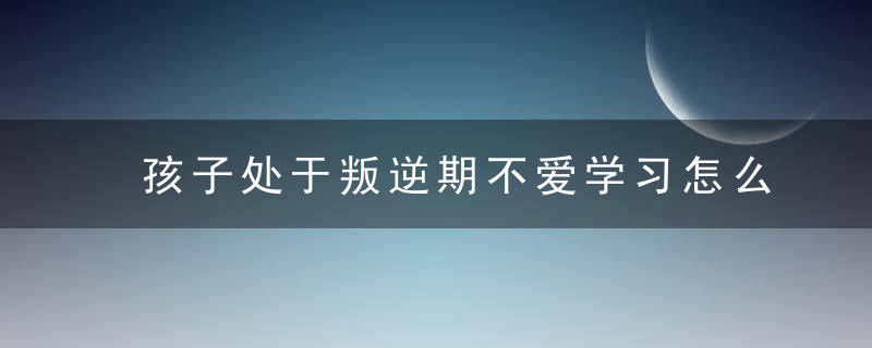 孩子处于叛逆期不爱学习怎么办