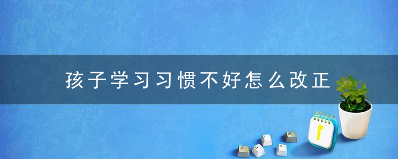 孩子学习习惯不好怎么改正