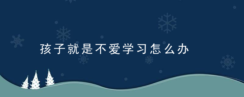 孩子就是不爱学习怎么办