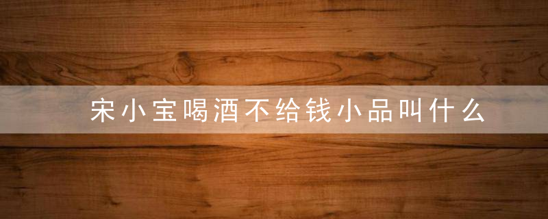 宋小宝喝酒不给钱小品叫什么名字 宋小宝喝酒不给钱小品叫什么