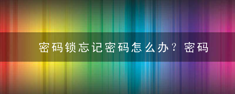 密码锁忘记密码怎么办？密码锁的原理，密码锁忘记密码了怎么复位视频