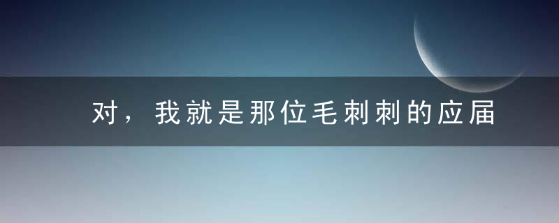 对，我就是那位毛刺刺的应届生