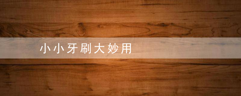 小小牙刷大妙用，牙刷小常识