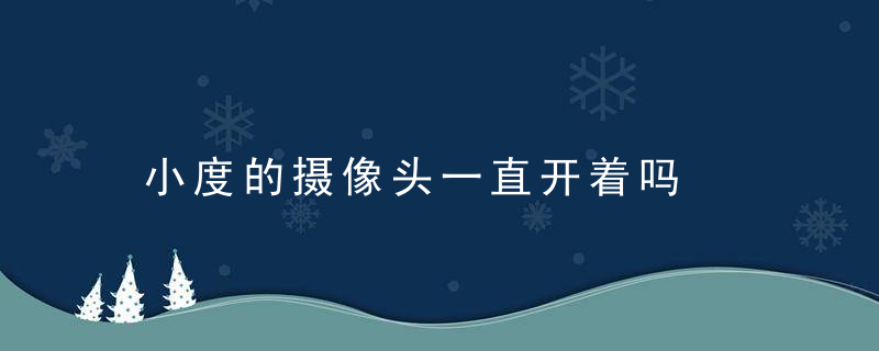 小度的摄像头一直开着吗