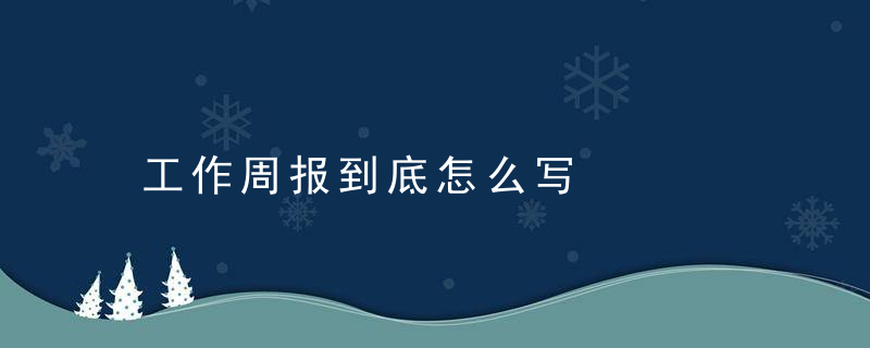 工作周报到底怎么写