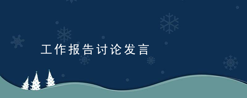 工作报告讨论发言