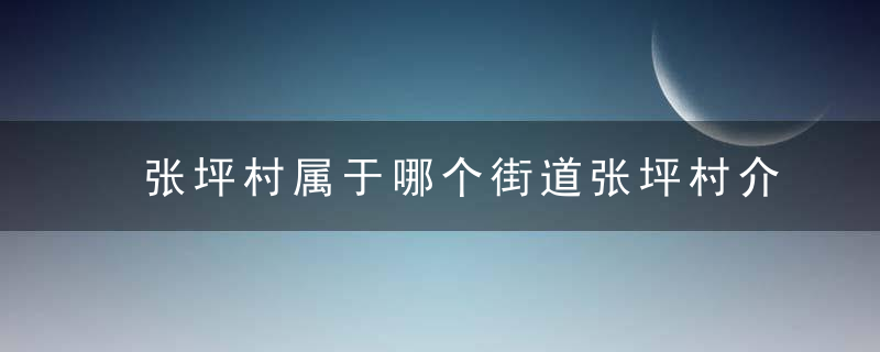 张坪村属于哪个街道张坪村介绍，张坪村属于哪个街道