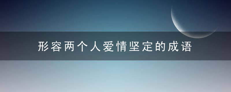 形容两个人爱情坚定的成语