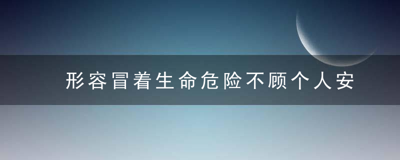 形容冒着生命危险不顾个人安危的成语