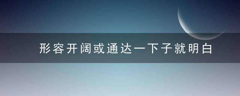 形容开阔或通达一下子就明白了四字成语