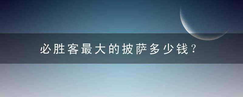 必胜客最大的披萨多少钱？