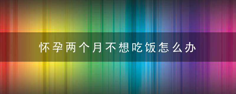 怀孕两个月不想吃饭怎么办