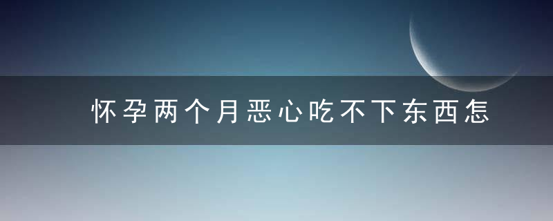 怀孕两个月恶心吃不下东西怎么办