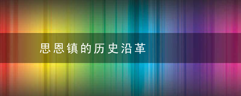 思恩镇的历史沿革，恩思市有几个县