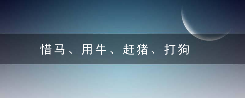 惜马、用牛、赶猪、打狗