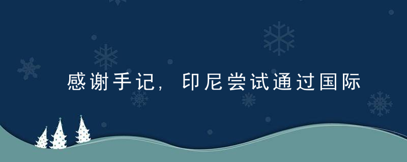 感谢手记,印尼尝试通过国际活动拉动经济复苏,近日最新