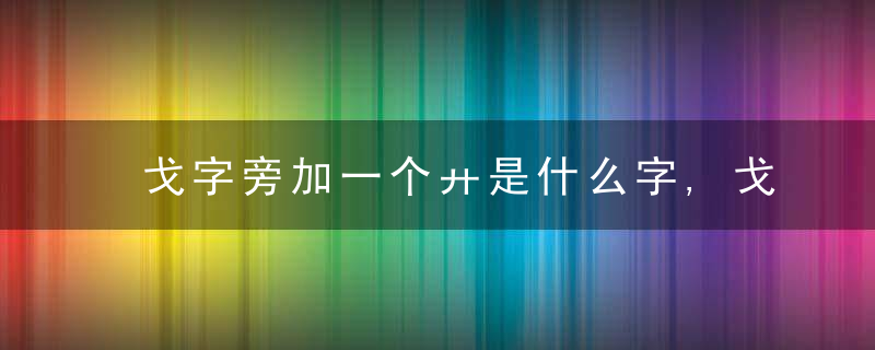 戈字旁加一个廾是什么字,戈字旁加一个廾念什么