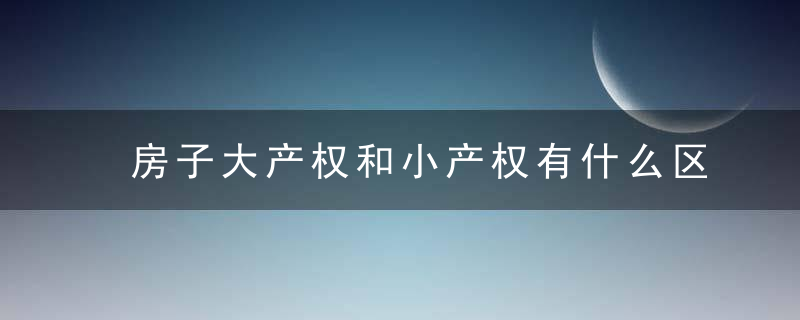 房子大产权和小产权有什么区别