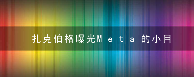 扎克伯格曝光Meta的小目标,AI自动生成元宇宙,实