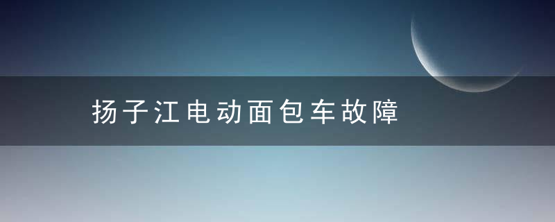 扬子江电动面包车故障