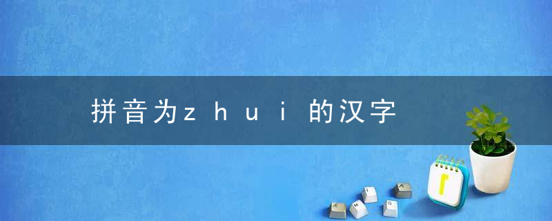 拼音为zhui的汉字