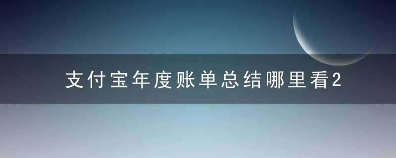 支付宝年度账单总结哪里看2023