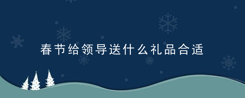春节给领导送什么礼品合适