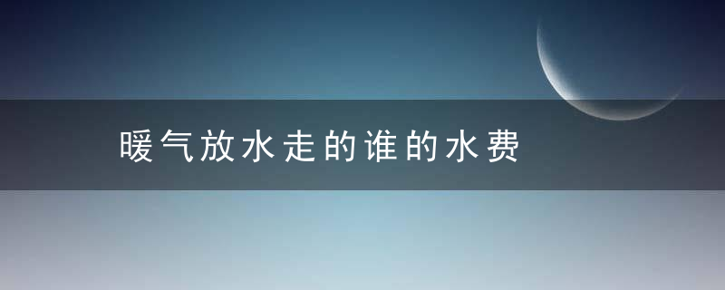 暖气放水走的谁的水费