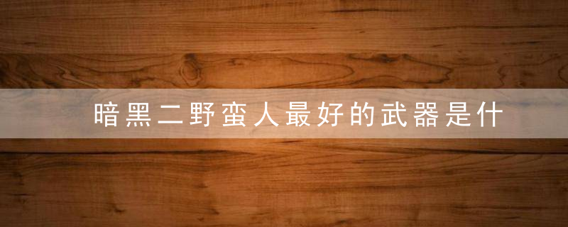 暗黑二野蛮人最好的武器是什么(老版暗黑2野蛮人用什么武器)