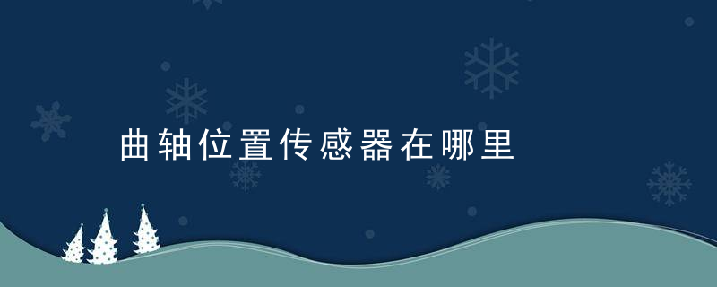 曲轴位置传感器在哪里