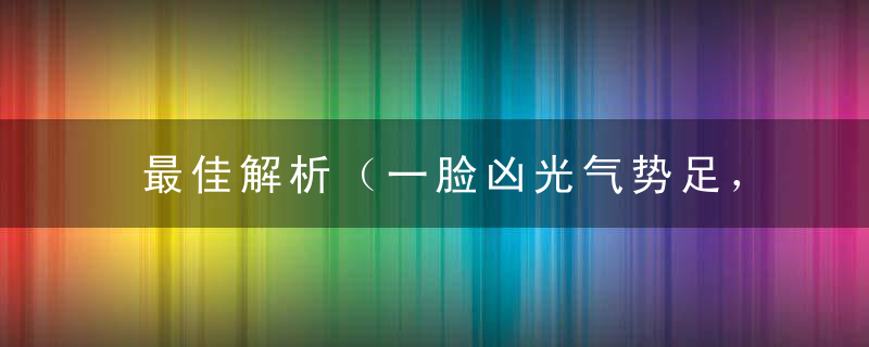 最佳解析（一脸凶光气势足，夜黑风高，据理力争）指什么意思