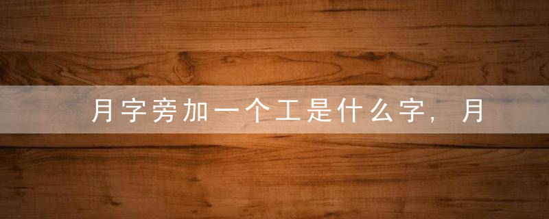 月字旁加一个工是什么字,月字旁加一个工念什么