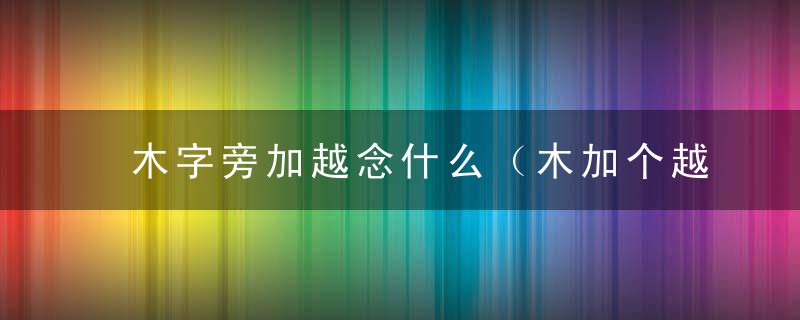 木字旁加越念什么（木加个越念什么字）