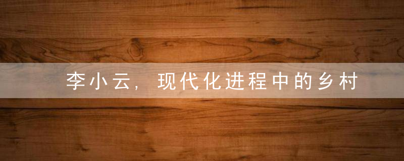 李小云,现代化进程中的乡村问题和振兴路径,近日最新