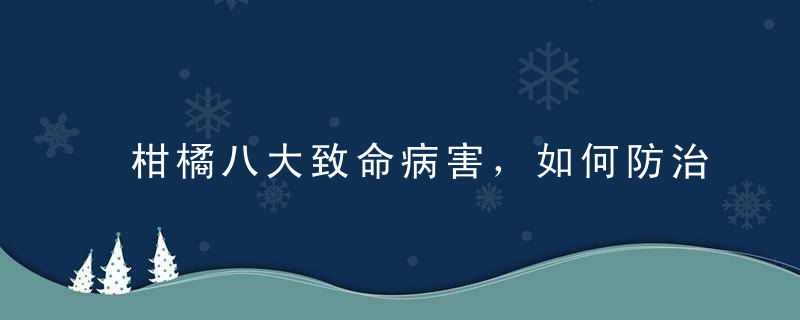 柑橘八大致命病害，如何防治有妙招！