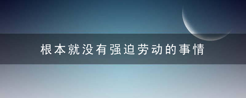 根本就没有强迫劳动的事情