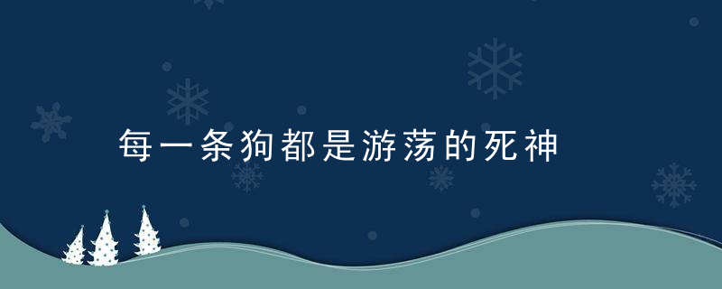 每一条狗都是游荡的死神