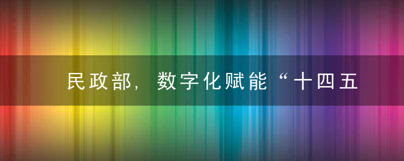 民政部,数字化赋能“十四五”城乡社区服务体系建设