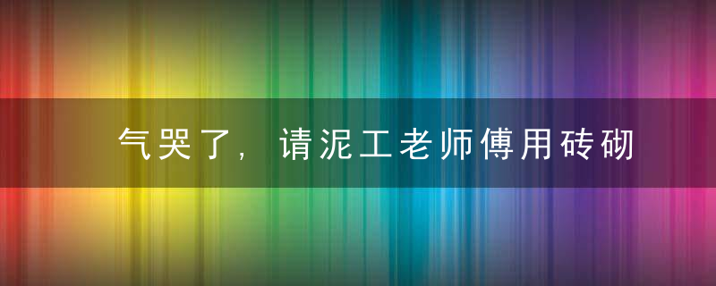 气哭了,请泥工老师傅用砖砌个淋浴隔断,没想到被人吐槽