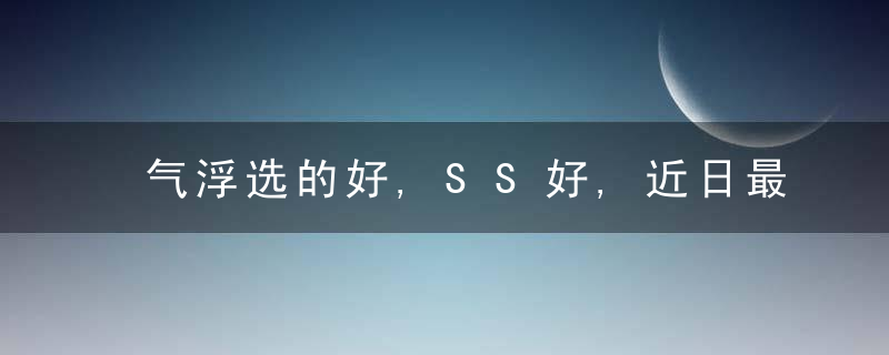 气浮选的好,SS好,近日最新