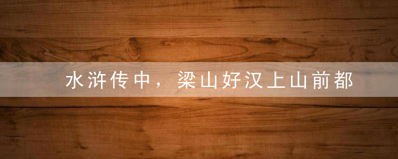 水浒传中，梁山好汉上山前都是干什么工作的有没有你的同行