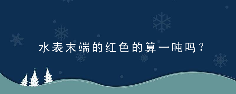 水表末端的红色的算一吨吗？